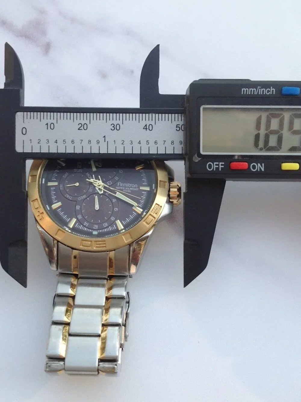 Armitron Chronograph 6P27 Brown Face, Gold Silver Wristwatch For Man or Woman